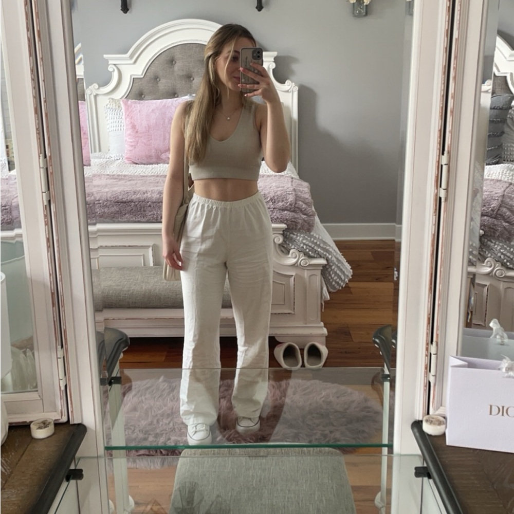 brandy melville white sweat pants